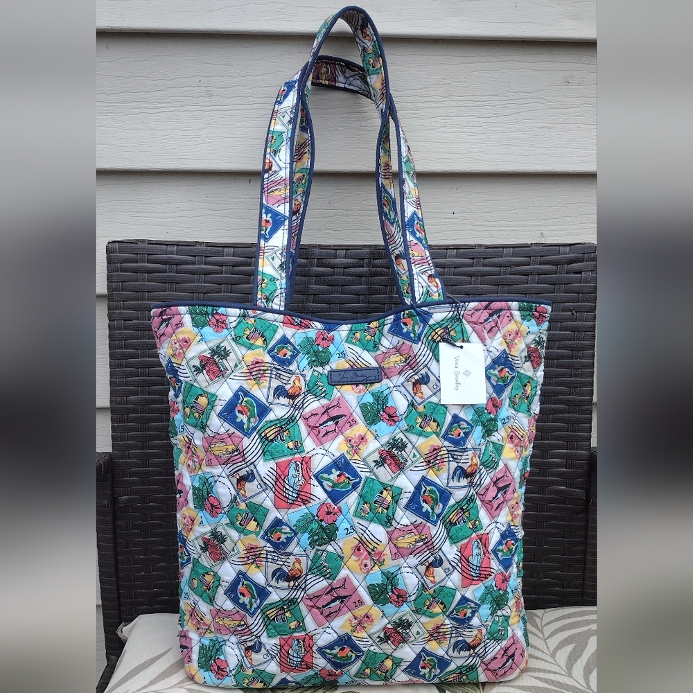NWT Vera Bradley tote Miller bag in Cuban Stamps - Picture 3 of 7